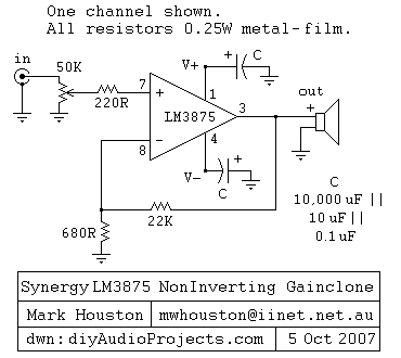 LM3875 Gainclone Amp