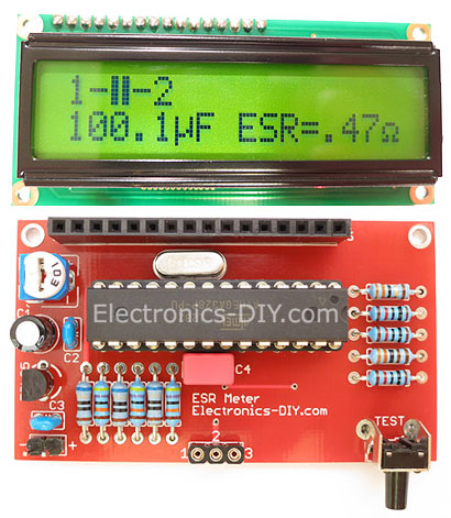 ESR Meter / Transistor Tester / LC Meter Kit - Blue Backlight LCD