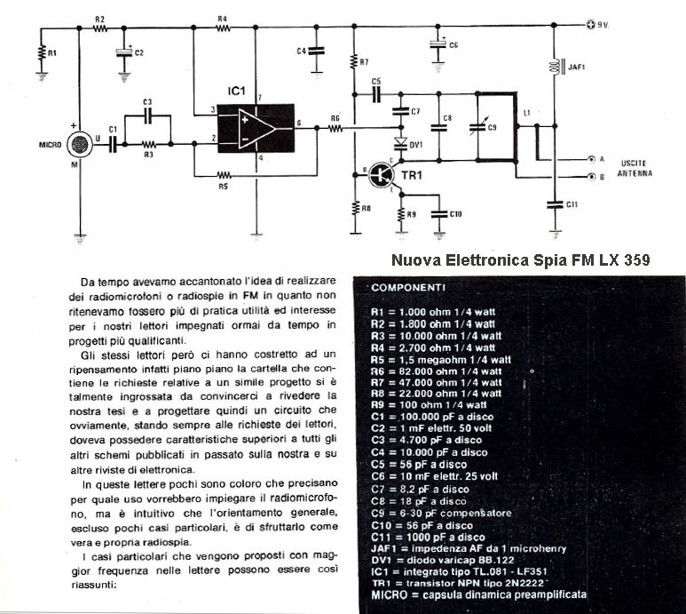 1W 87-110MHz FM Transmitter with 2N3886 Amplifier