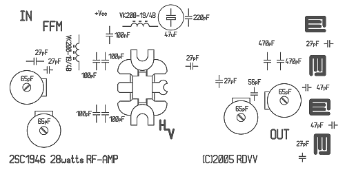 28W Power RF Amplifier for FM Broadcast 88-108 MHz 2SC1946