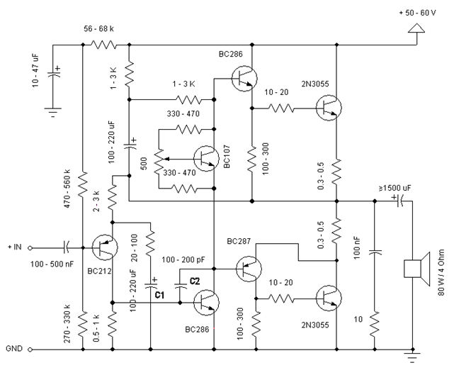 60W 2N3055 Power Amplifier