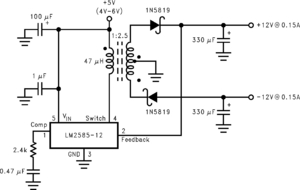 12V to 28V DC-DC Converter with LM2585