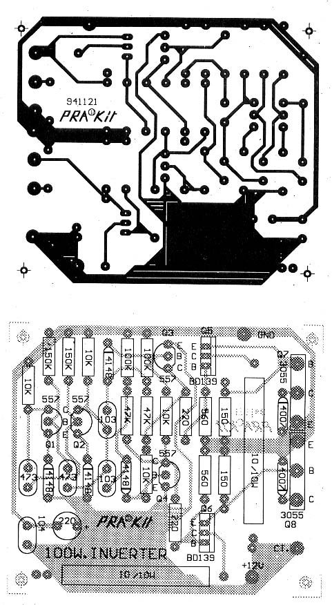 12V to 220V 100W Transistor Inverter