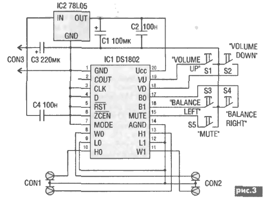 DS1802 Stereo Digital Volume Control