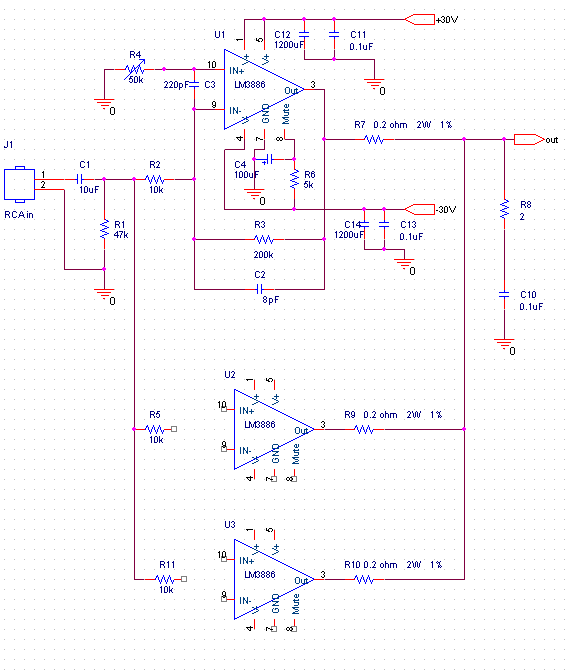 Lm3886 Stereo Amplifier Circuit - Circuit Diagram Images