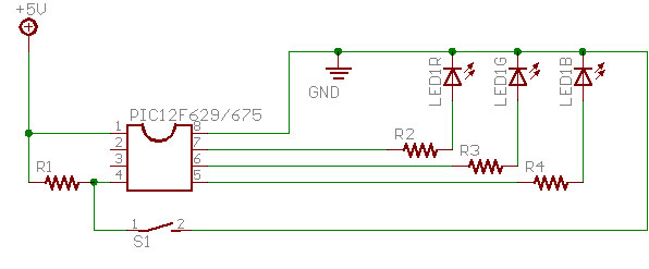 RGB LED Controller with PIC12F675