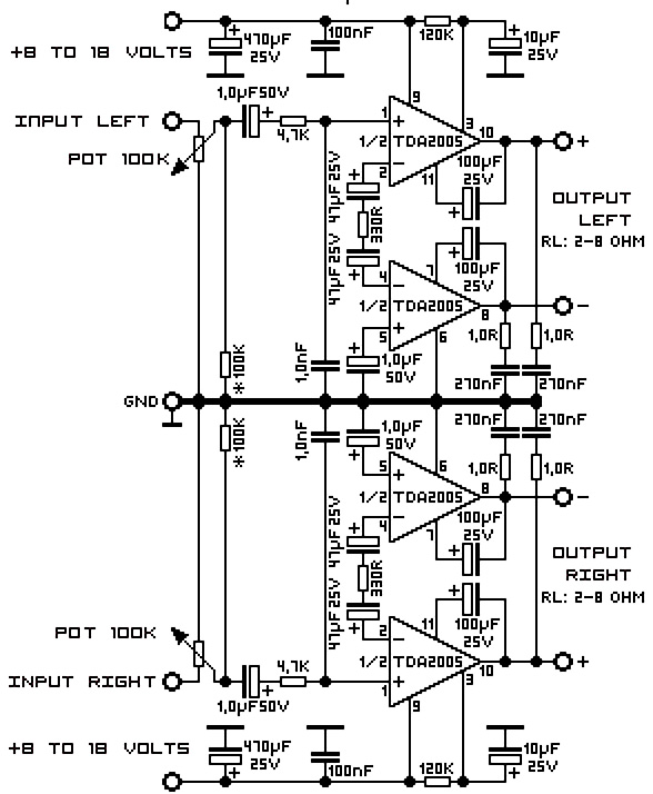 20 Watt Stereo Amplifier with TDA2005