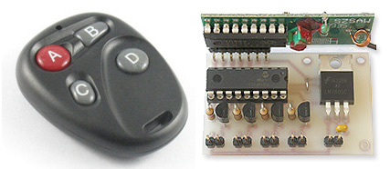 4-Channel 433MHz Wireless RF Remote Control Kit (100m)