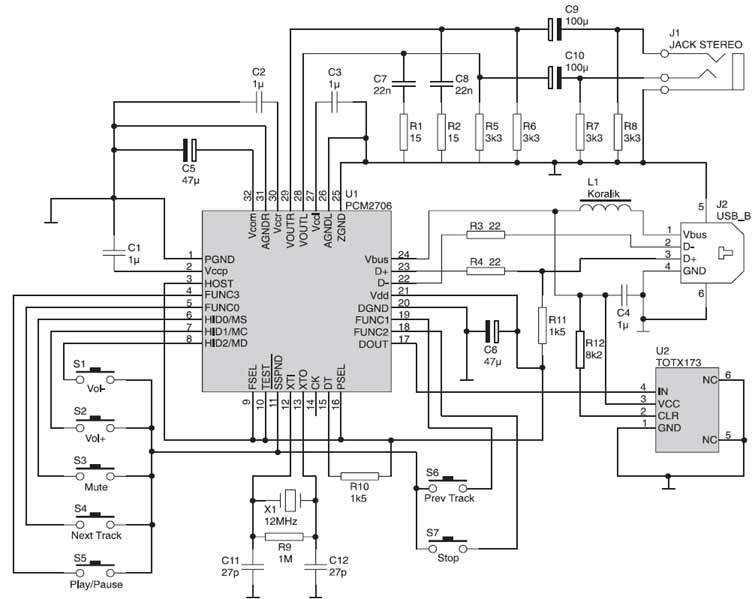 PCM2706 Soundcard Schematic