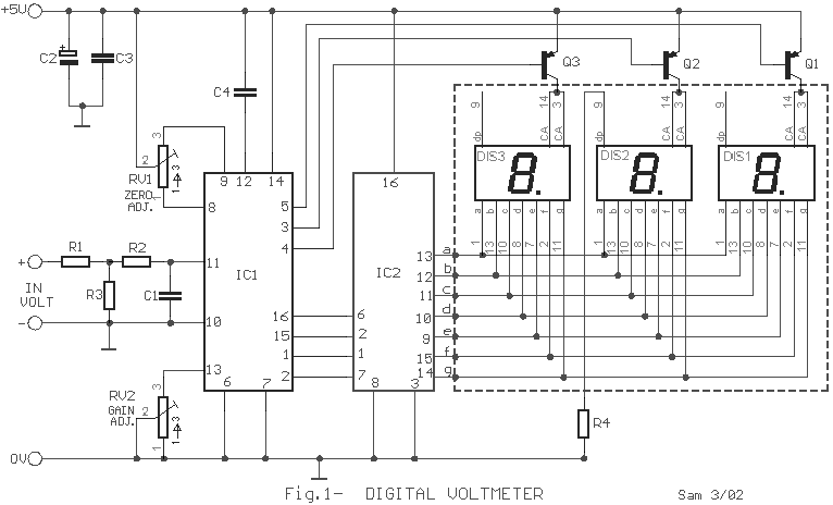 3-digit Volt / Amper Meter