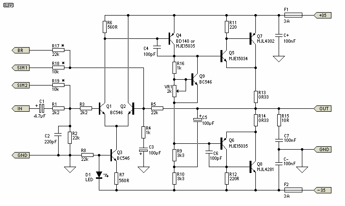 Project 3A - 60-100W Hi-Fi Power Amplifier