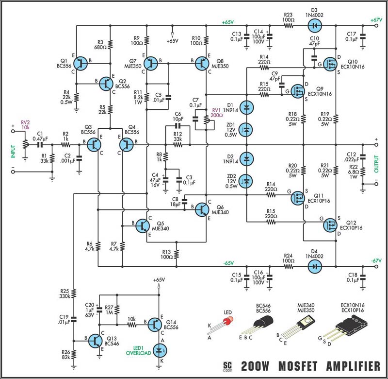200W MOSFET Amplifier