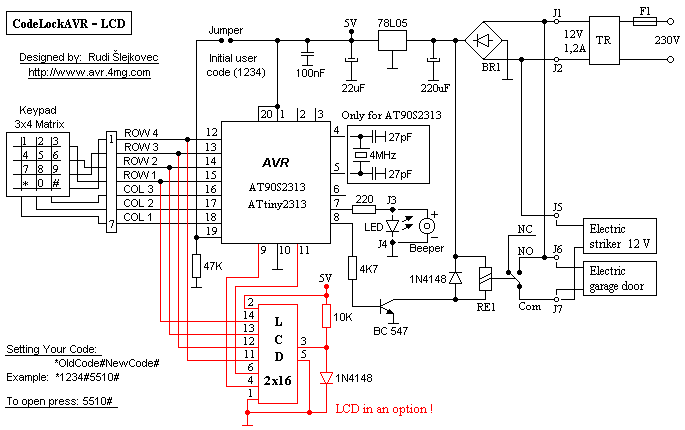 Code Lock with ATMEL AVR 