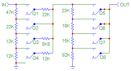 Resistor-Switch Networks for Audio Volume Control