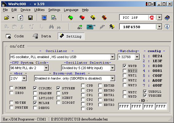 18F4550 USB Interface