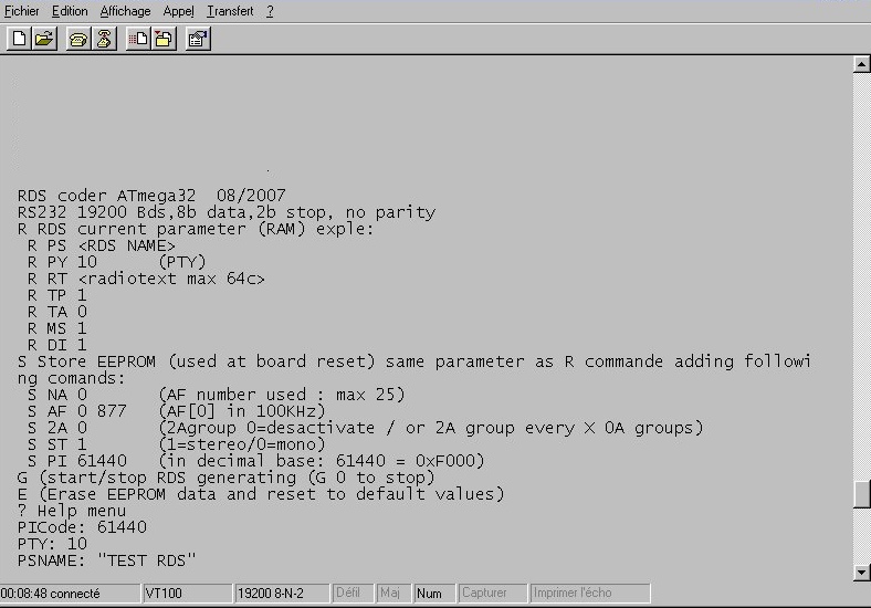 USB RDS Coder Board using ATmega32