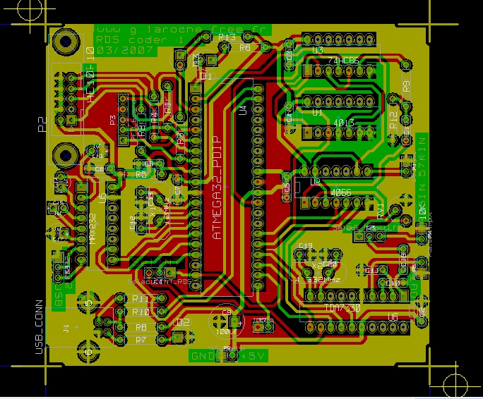 USB RDS Coder Board using ATmega32