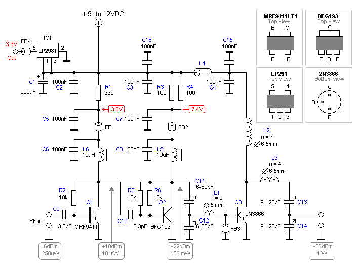 1W RF Power Amplifier for iPOD Stereo FM transmitters