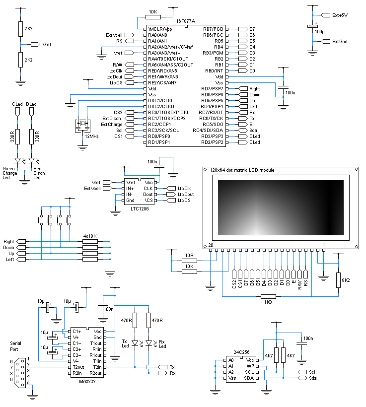 Intelligent NiCd/NiMH Charger/Cycler with 128x64 Graphical LCD 