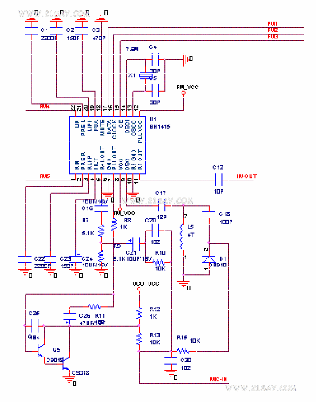 BH1415F FM Stereo PLL Transmitter