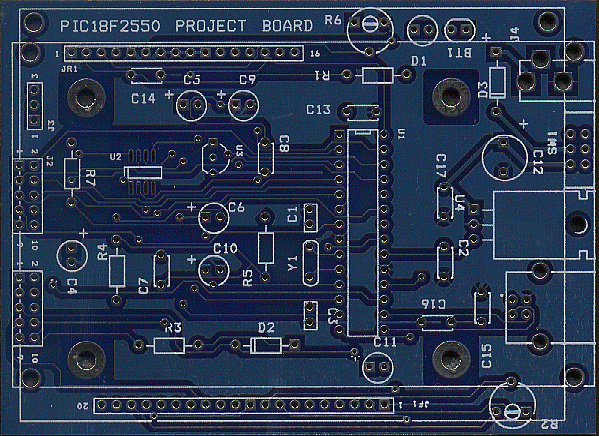 PIC18F2550 Project Board